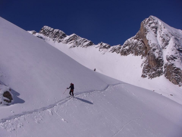esquiando en solitario